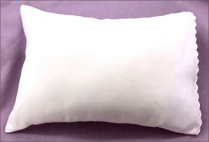 White Scallop Edge Baby Case – 100% Linen