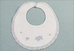 SALE! Swiss-made Blue Floral baby bib