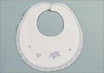 SALE! Swiss-made Blue Floral baby bib