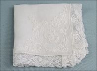 Exquisite, French Lace-trimmed Wedding Handkerchief
