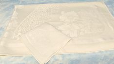 Vintage Damask Tablecloth w/ Napkins