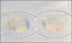 SALE!  Swiss Insertion with Scallop & Crossstitch Floral Design $12 a yard