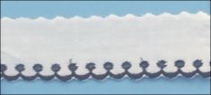 1" Swiss Trim with Navy Scallops - by the yard