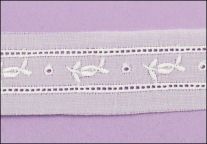 SALE!  Swiss Double Entredeux with Rosebuds - by the yard