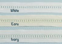 Swiss-Made Entredeux beading in white, ecru, or ivory  $9.10