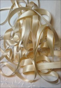 Currently Out of Stock -- #40 Ecru Silk Satin Ribbon