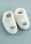 Soft Booties with Blue Embroidered Sheep