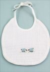 Waffle Weave Bib with Blue Sheep