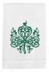 100% Linen Guest Towel with Embroidered Shamrock