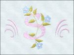 Pink Floral Monogram with blue flowers