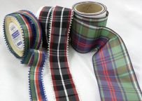 Vintage French-made Plaid Ribbons, 1" wide, $6,  still available