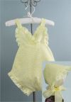 SALE! Cute Floral Print Toddler Romper & Bonnet
